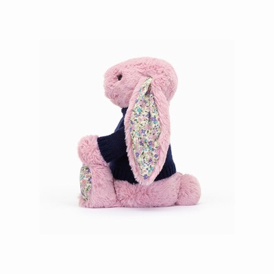 Jellycat Blossom Tulip Bunny with Navy Jumper Australia | 502746XFB